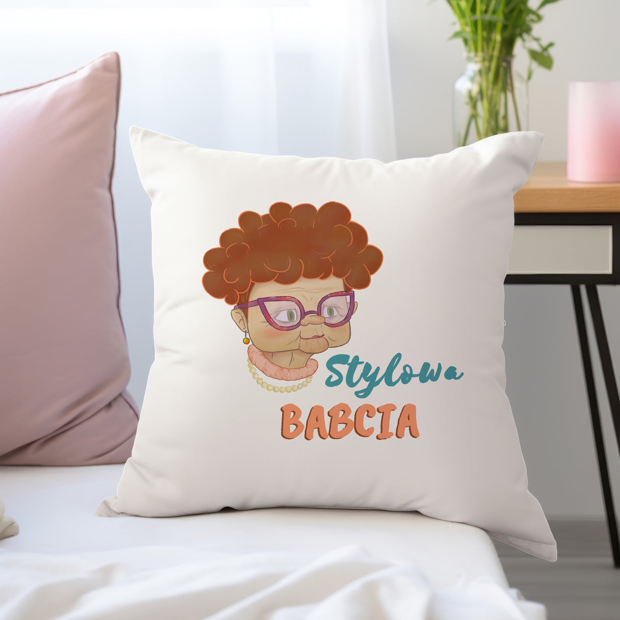 Poduszka na Dzień Babci - Stylowa babcia Prezent na Dzień Babci