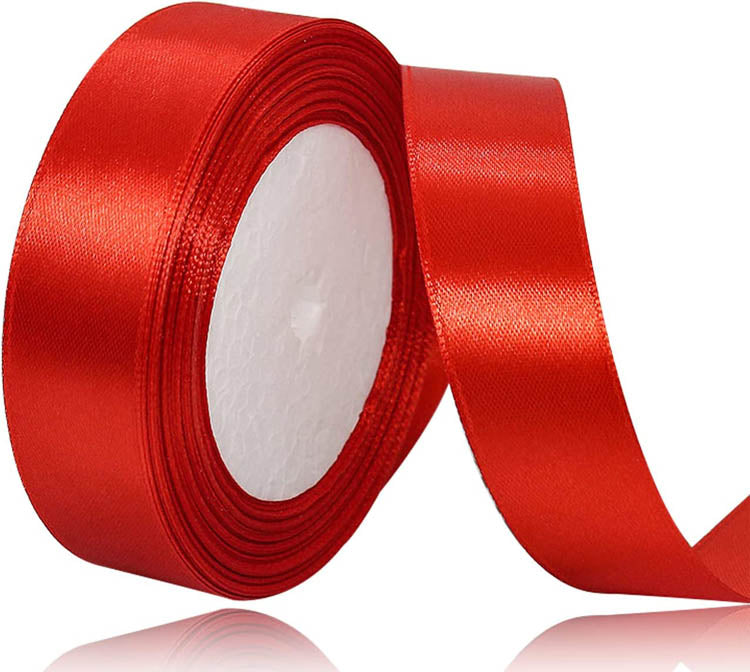 Tasiemka satynowa CZERWONA 6mm