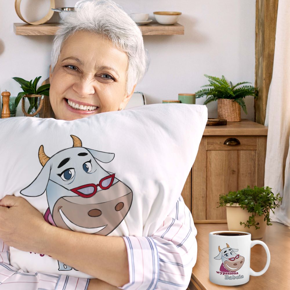 Zestaw Poduszka Kubek Wypasiona Babcia Prezent na Dzień Babci