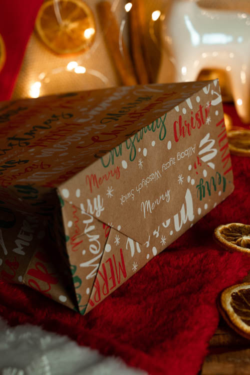 Torba papierowa świąteczna 180x80x220mm Merry Christmas