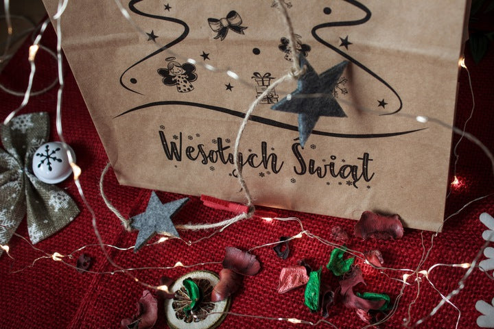 Torba papierowa świąteczna 260x140x320mm Wesołych Świąt