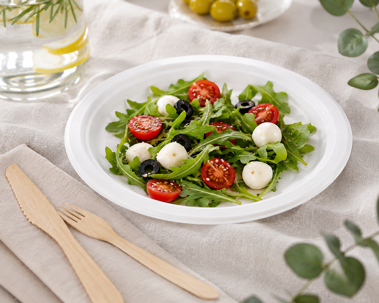 Oval Sugarcane Catering Plate 32cm, 50 pcs