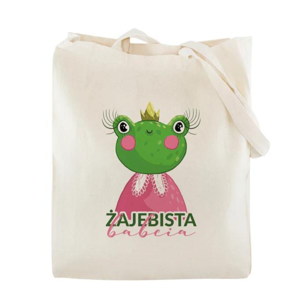 Torba Bawełniana Żajebista Babcia Prezent na Dzień Babci Ecru