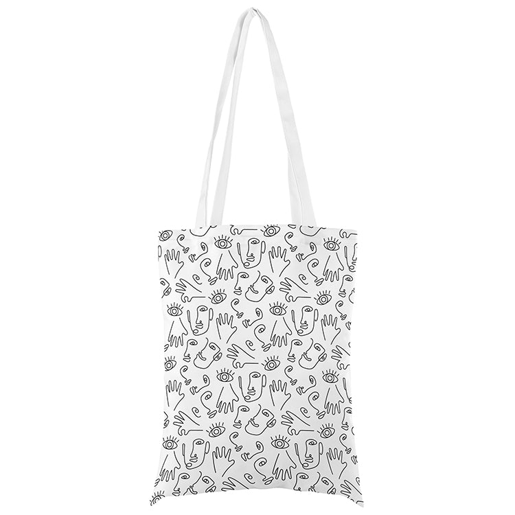 Torba bawełniana 350x450mm LINEARNE TWARZE BIAŁA