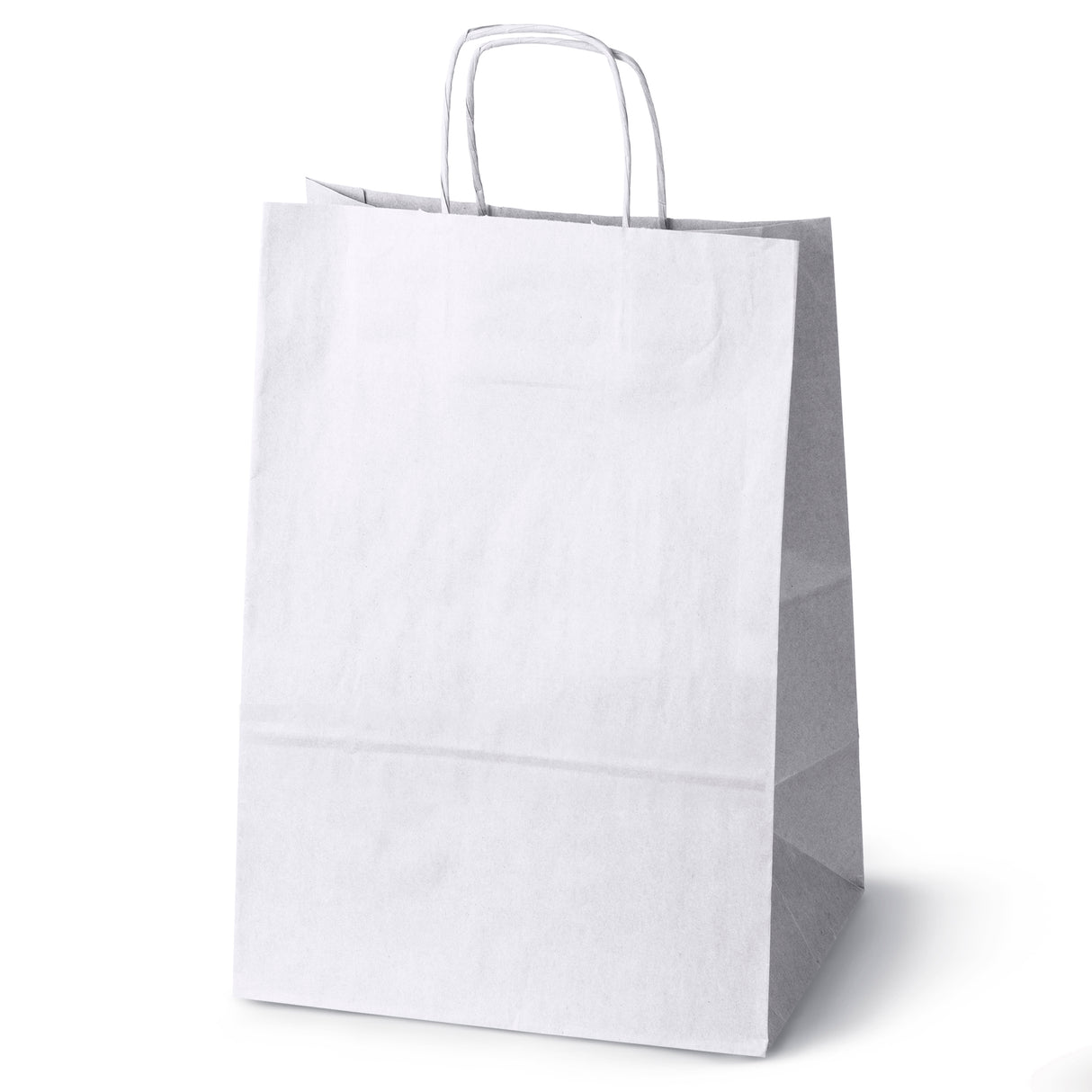 Torba papierowa 330x120x500mm z uchwytem skręcanym Biała
