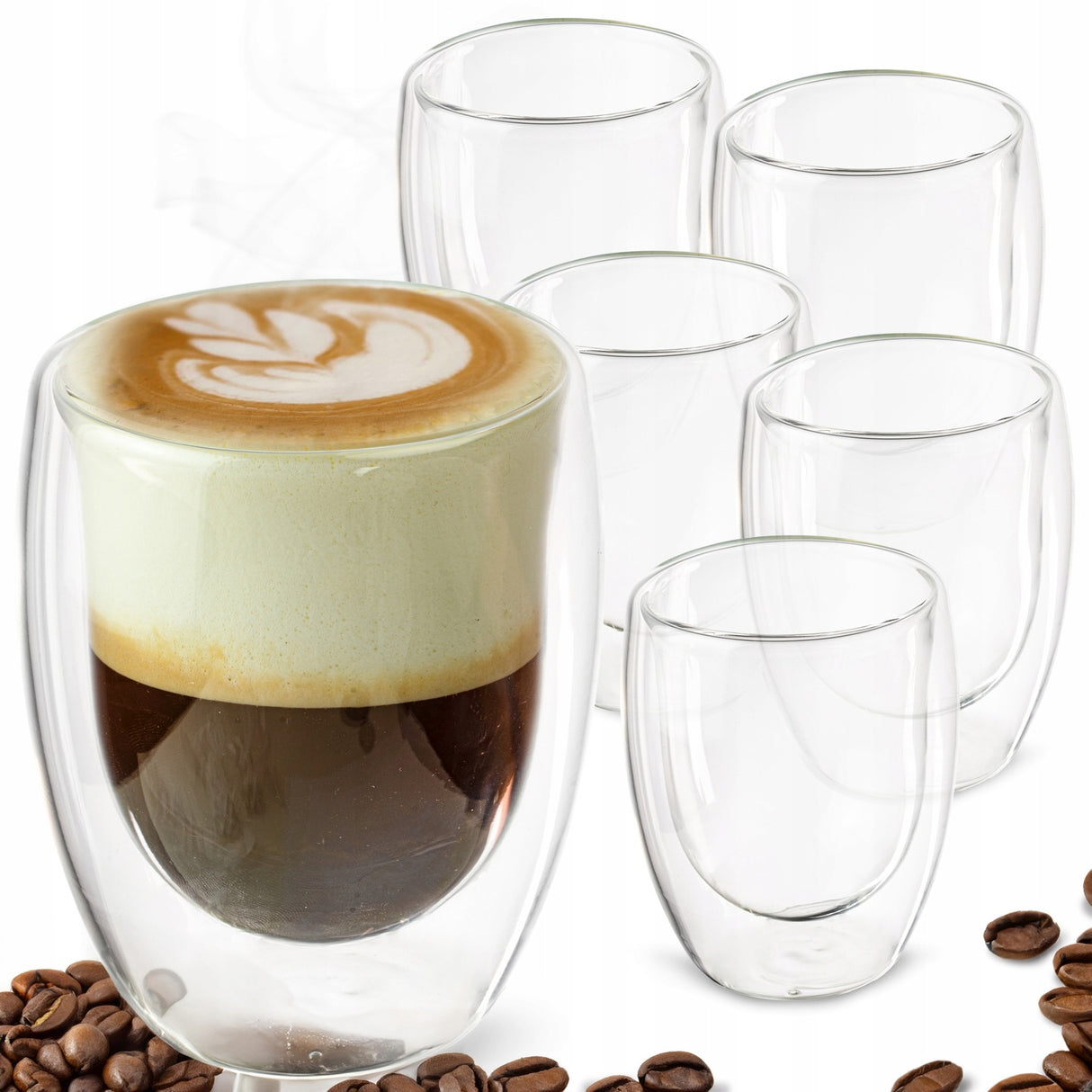 Termiczne Szklanki z Podwójnym Dnem 300ml 6szt.