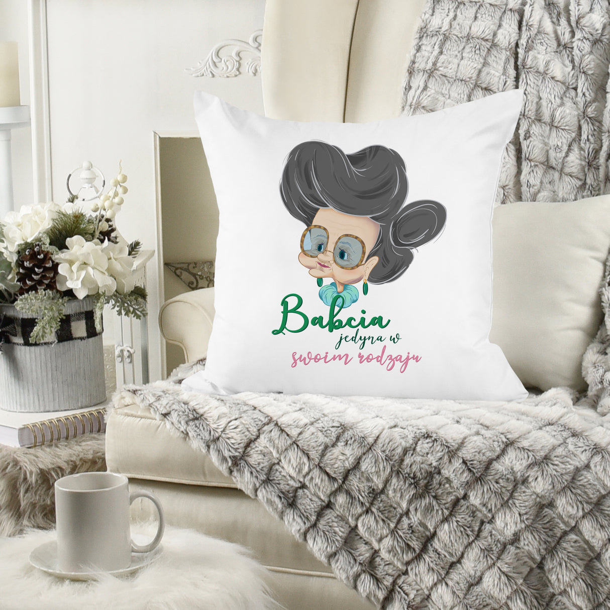 Poduszka na Dzień Babci - Jedyna w swoim rodzaju Prezent na Dzień Babci