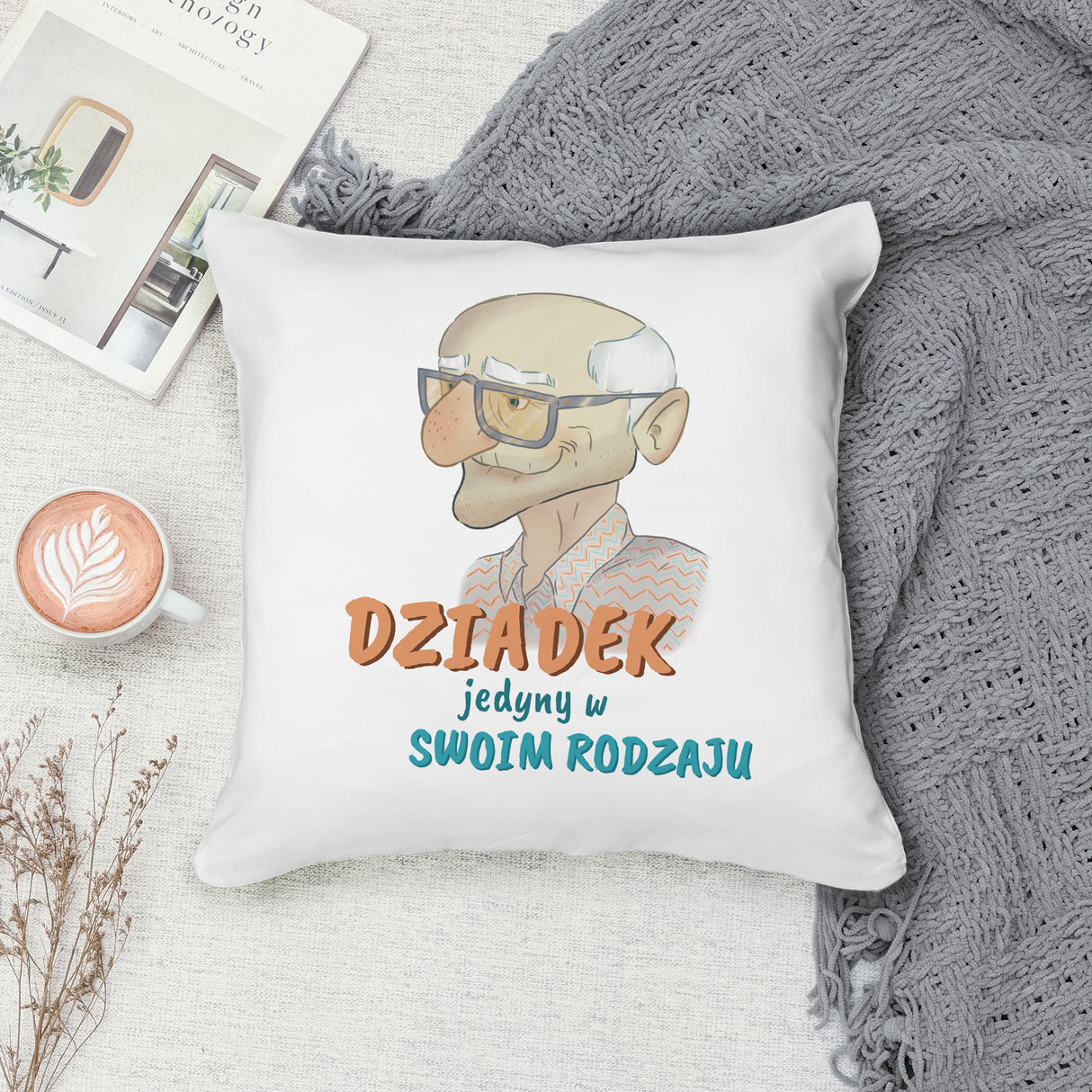 Poduszka na Dzień Dziadka - Jedyny w swoim rodzaju Prezent na Dzień Dziadka