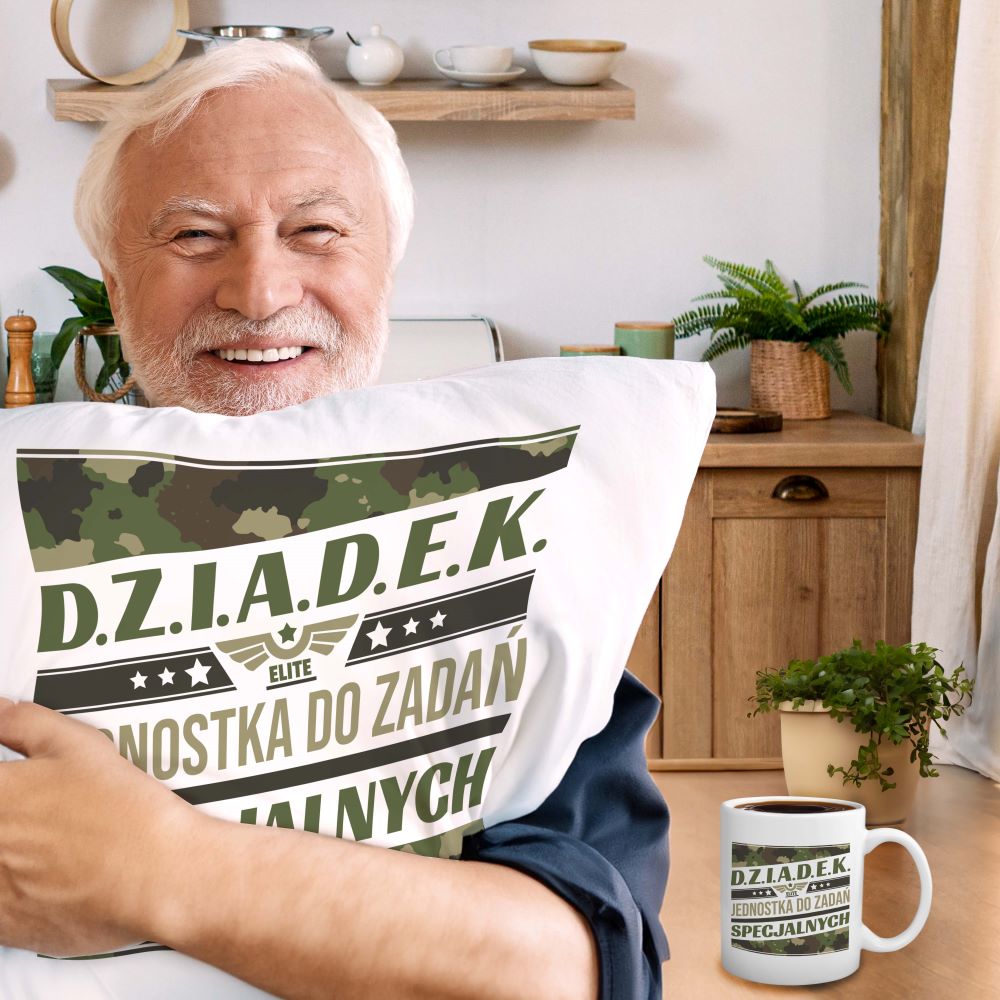 Zestaw Poduszka Kubek Jednostka do zadań specjalnych Prezent na Dzień Dziadka