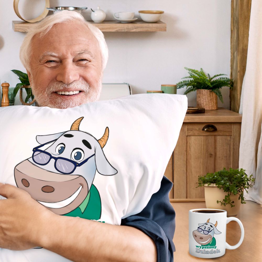 Zestaw Poduszka Kubek Wypasiony Dziadek Prezent na Dzień Dziadka