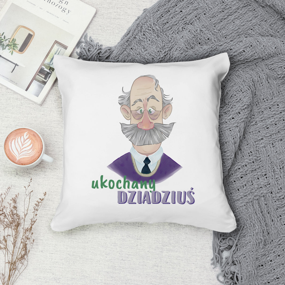 Poduszka na Dzień Dziadka - Ukochany Dziadziuś Prezent na Dzień Dziadka