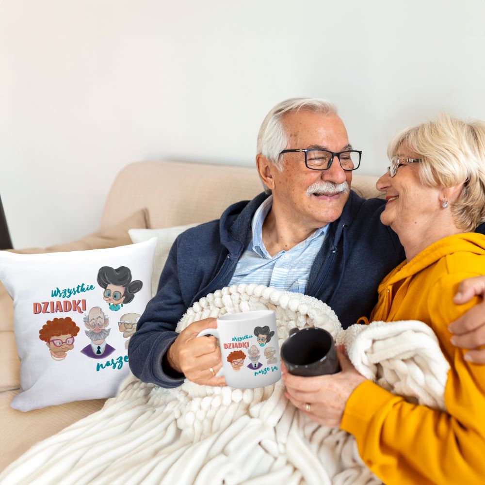 Zestaw Poduszka Kubek Wszystkie dziadki nasze są Prezent na Dzień Babci i Dziadka