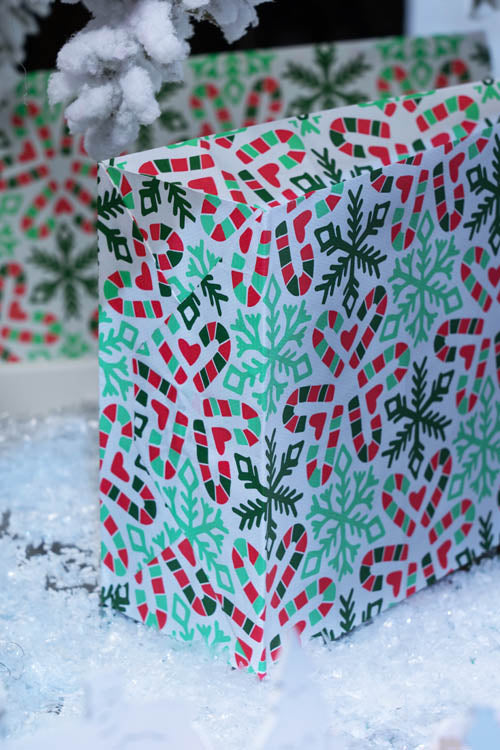 Torba papierowa świąteczna 160x80x270mm Laski Świąteczne