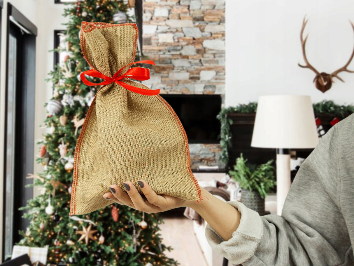 Woreczek jutowy Świąteczny 15x20 cm