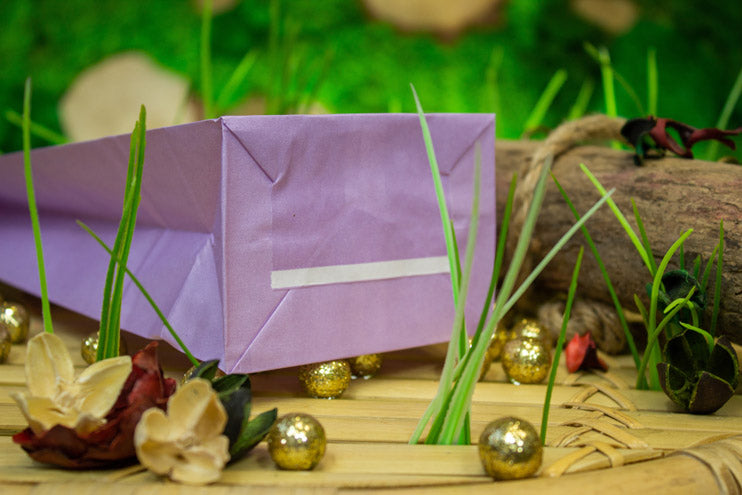 Torba papierowa klockowa 100x70x280mm Fioletowa