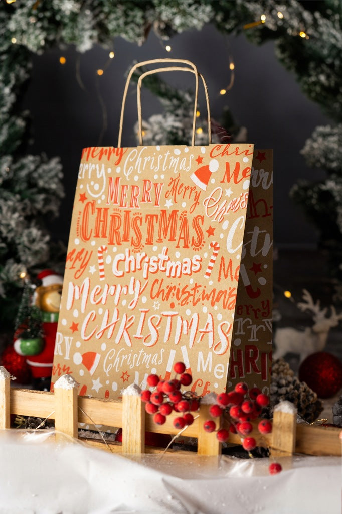 Torba papierowa świąteczna 240x100x320mm Merry Christmas 10szt.