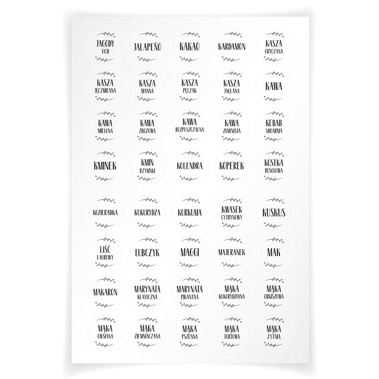 Naklejki na przyprawy Biały 200szt.
