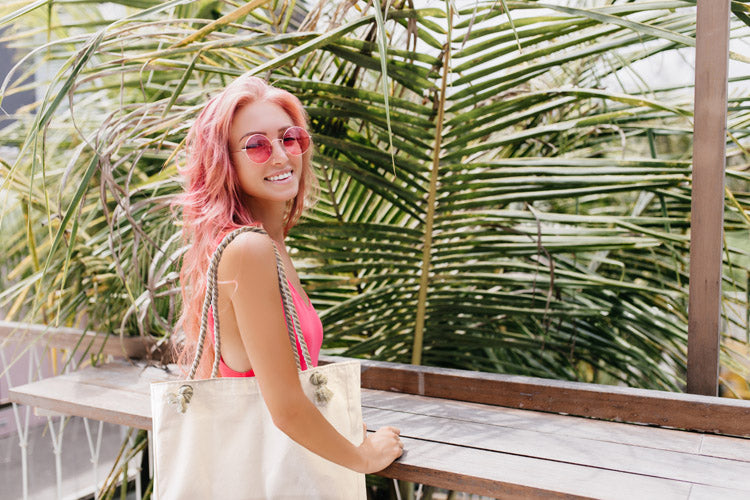 Torba bawełniana Biała 420x140x140x380mm Plażowa