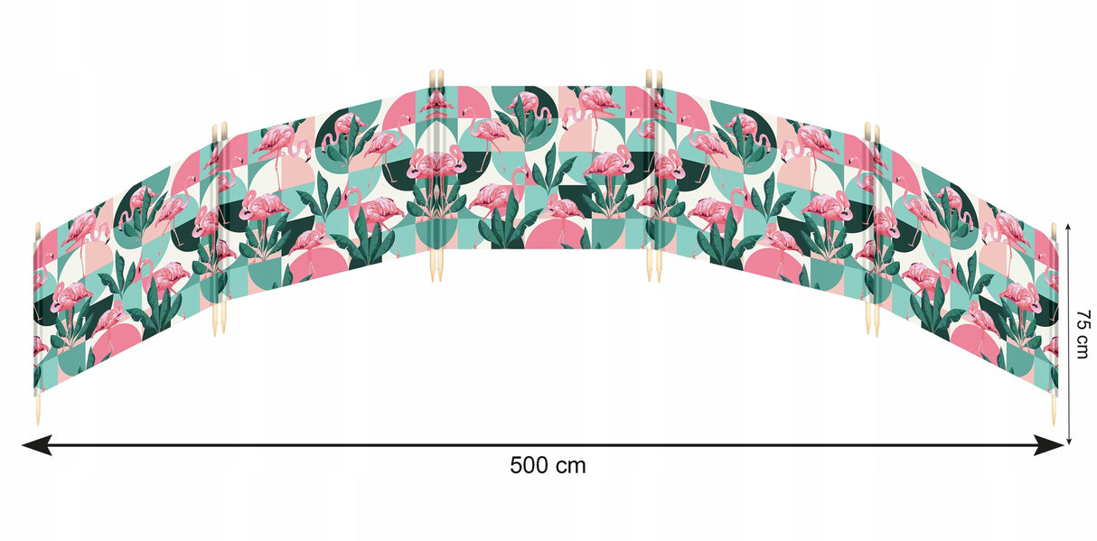 Parawan plażowy 5M FLAMINGI
