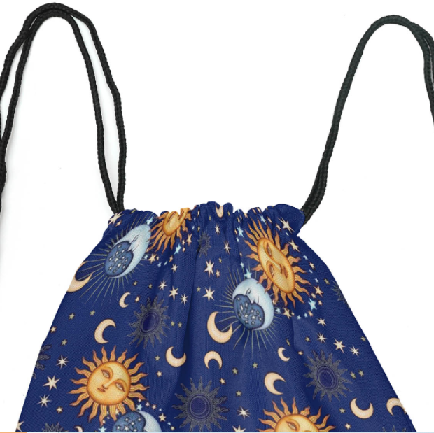 Plecak worek poliestrowy z nadrukiem Sun and moon Granatowy