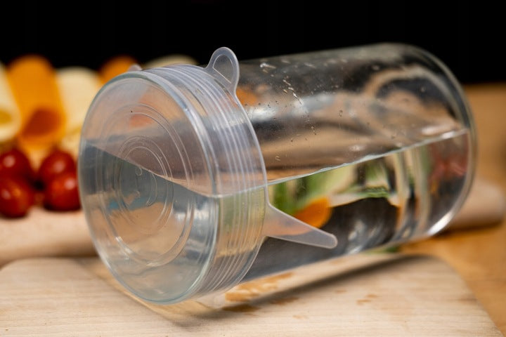 Pokrywki silikonowe do żywności UNIWERSALNE BIAŁE 6szt.