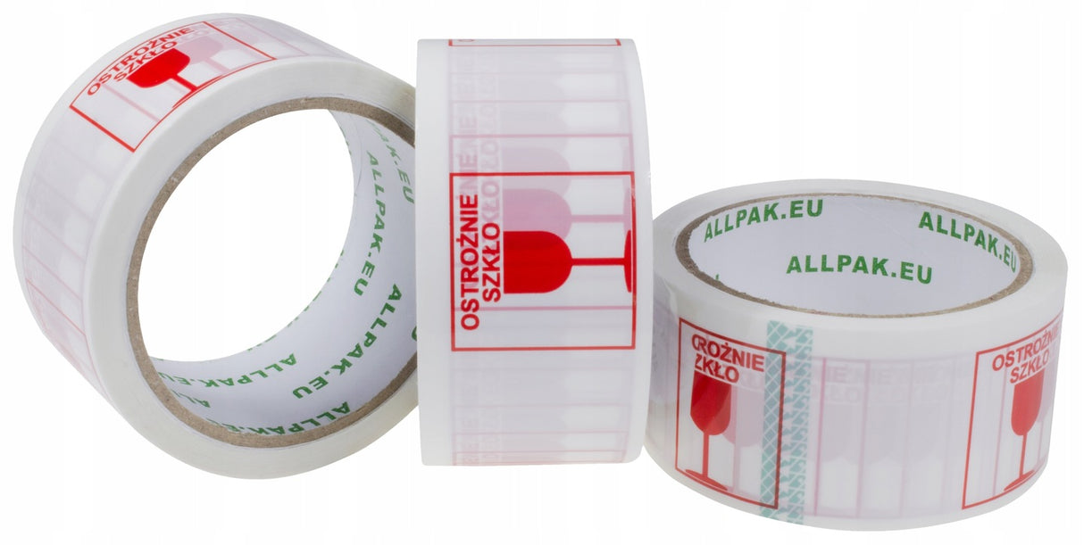 Taśma pakowa 48/50y OSTROŻNIE SZKŁO