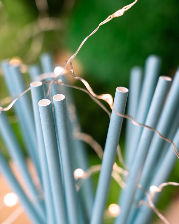 Słomki papierowe TURKUSOWE 20cm ekologiczne 250szt