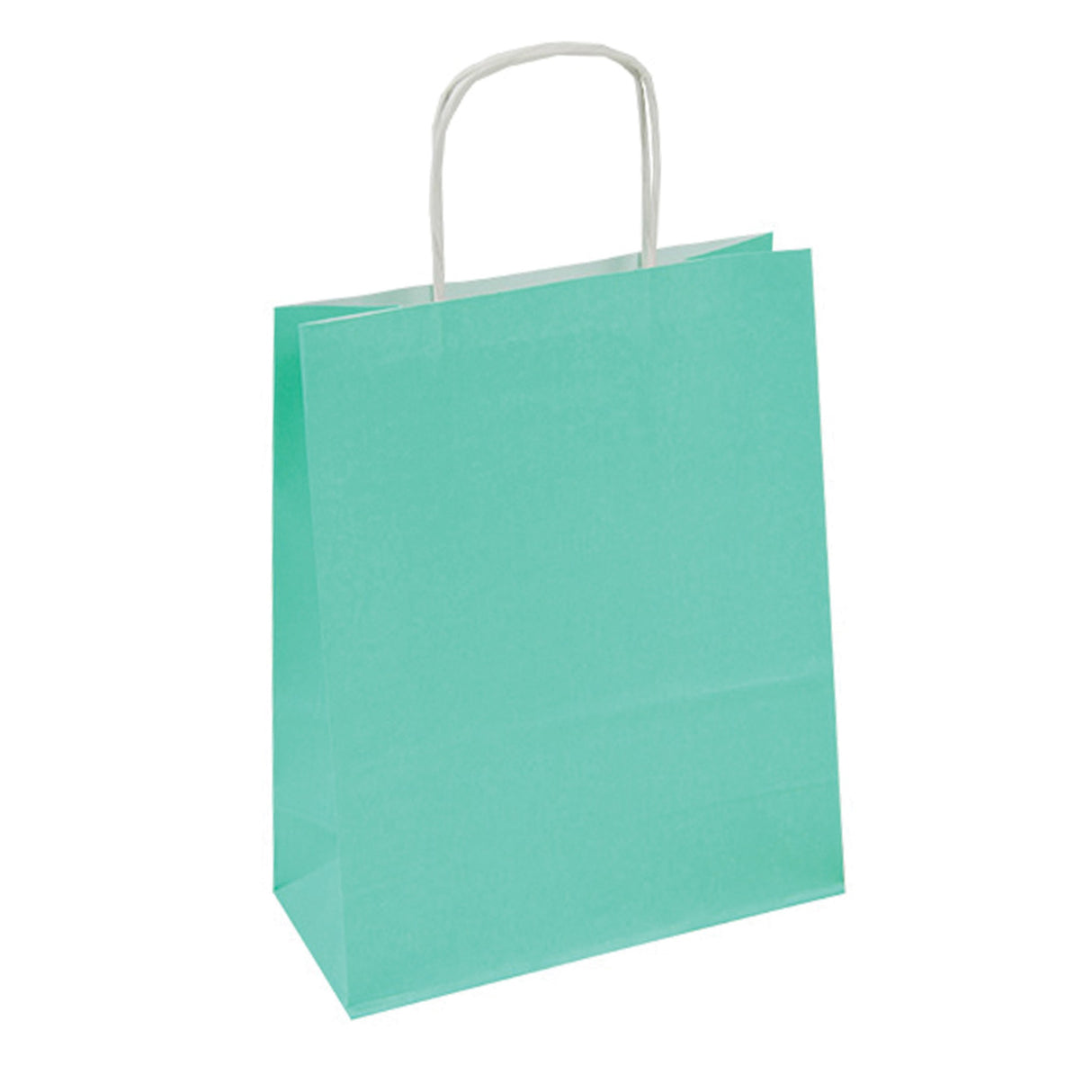 Torba papierowa z uchwytem skręcanym 180x80x225mm Zielona pastelowa