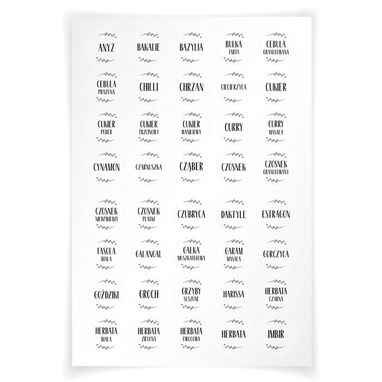 Naklejki na przyprawy Biały 200szt.