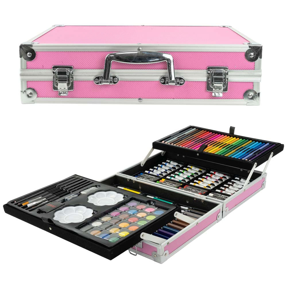 DUŻY Zestaw artystyczny Do Malowania RÓŻOWY