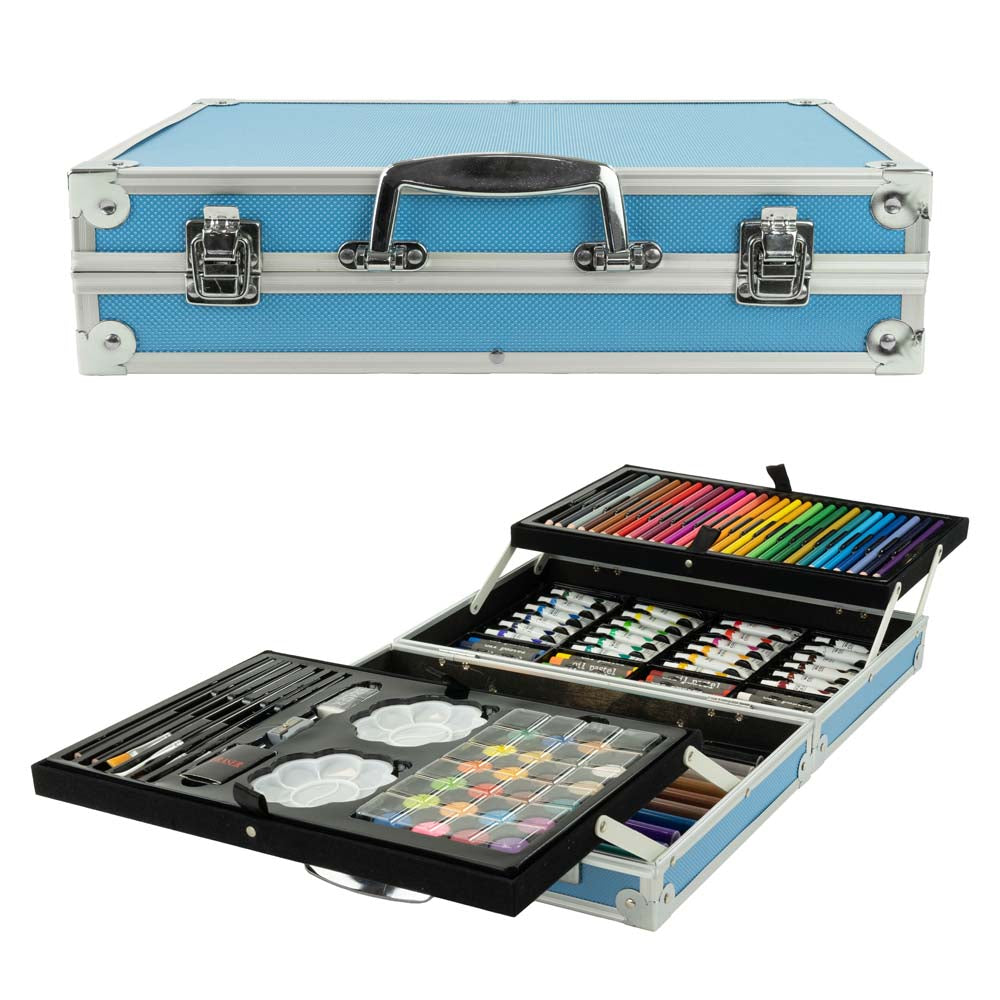 DUŻY Zestaw artystyczny Do Malowania NIEBIESKI