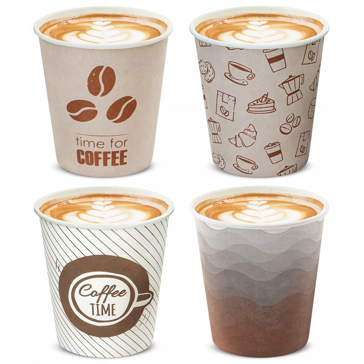 Kubeczki papierowe zestaw ABSTRAKCJA 250ml 100szt.