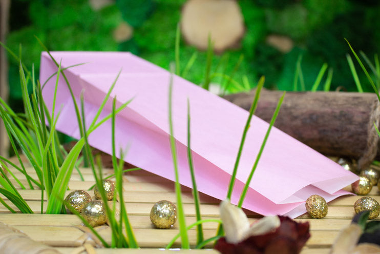 Torba papierowa klockowa 100x70x280mm Różowa