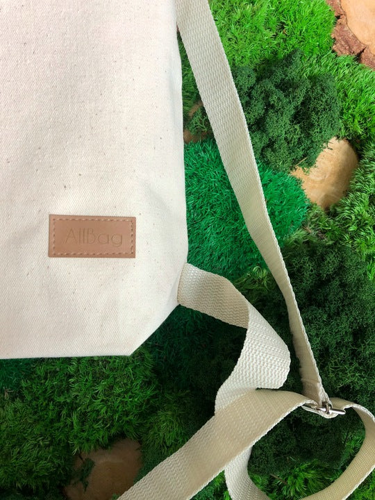 Plecak bawełniany zwijany 600x180x100mm "Roll Top" Ecru