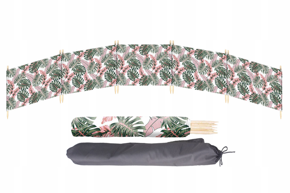Parawan plażowy 5M RÓŻOWE LIŚCIE
