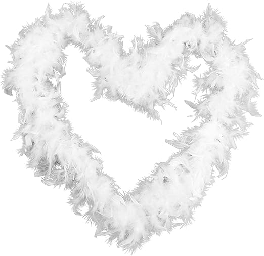 Biały łańcuch z piórek anielski boa