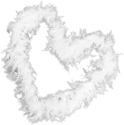 Biały łańcuch z piórek anielski boa