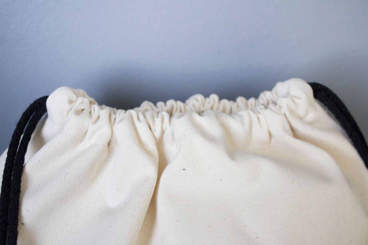 Plecak worek bawełniany 340x400mm Ecru z czarnym sznurkiem