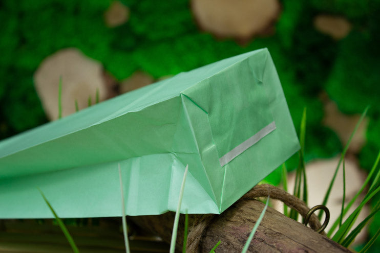 Torba papierowa klockowa 100x70x280mm Zielona