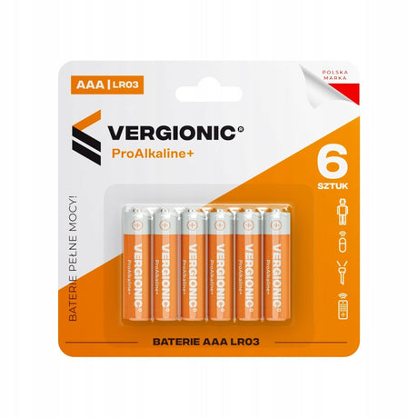 Baterie alkaiczne Vergionic AAA 6szt. R3