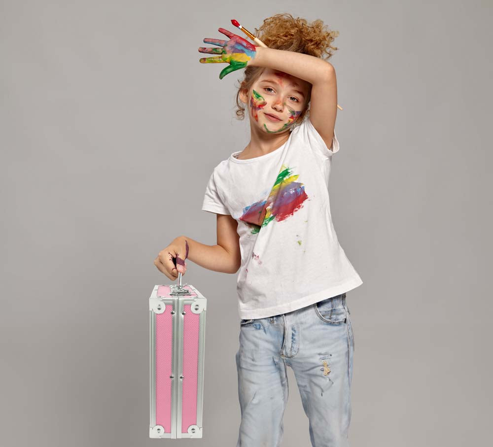 DUŻY Zestaw artystyczny Do Malowania RÓŻOWY