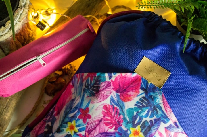 Plecak worek poliestrowy z nadrukiem Premium Boho Granat + Gratis