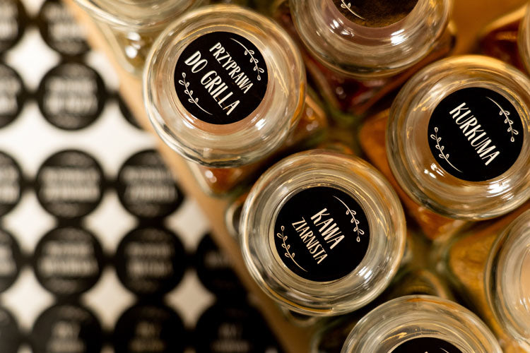 Słoiki na przyprawy 150ml 24 sztuki+ 200 naklejek+ czerpak+EBOOK