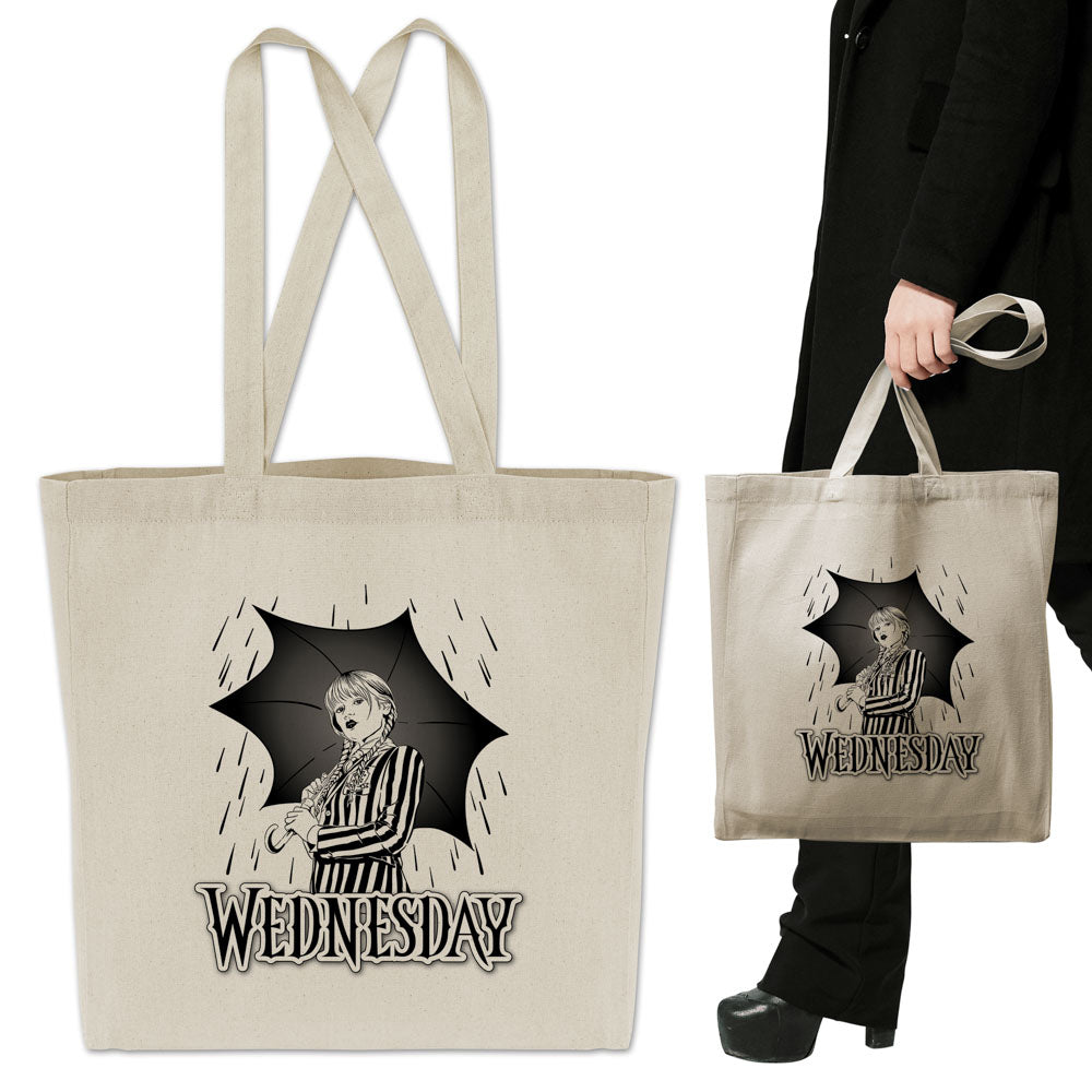 Torba bawełniana WEDNESDAY ADDAMS CZARNO BIAŁA ECRU