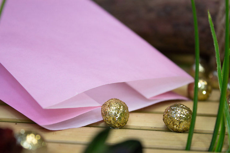 Torba papierowa klockowa 100x70x280mm Różowa