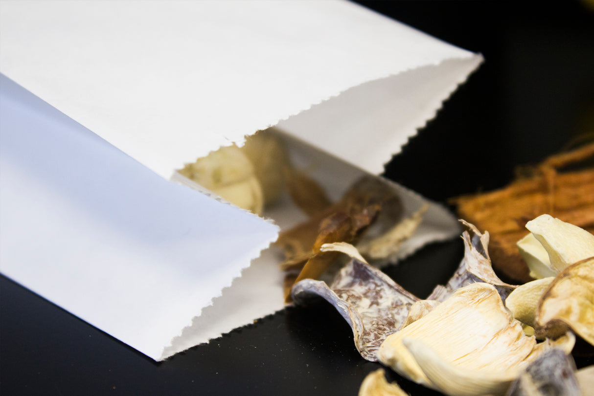 Torba papierowa klockowa 80x65x190mm Biała 1000szt.