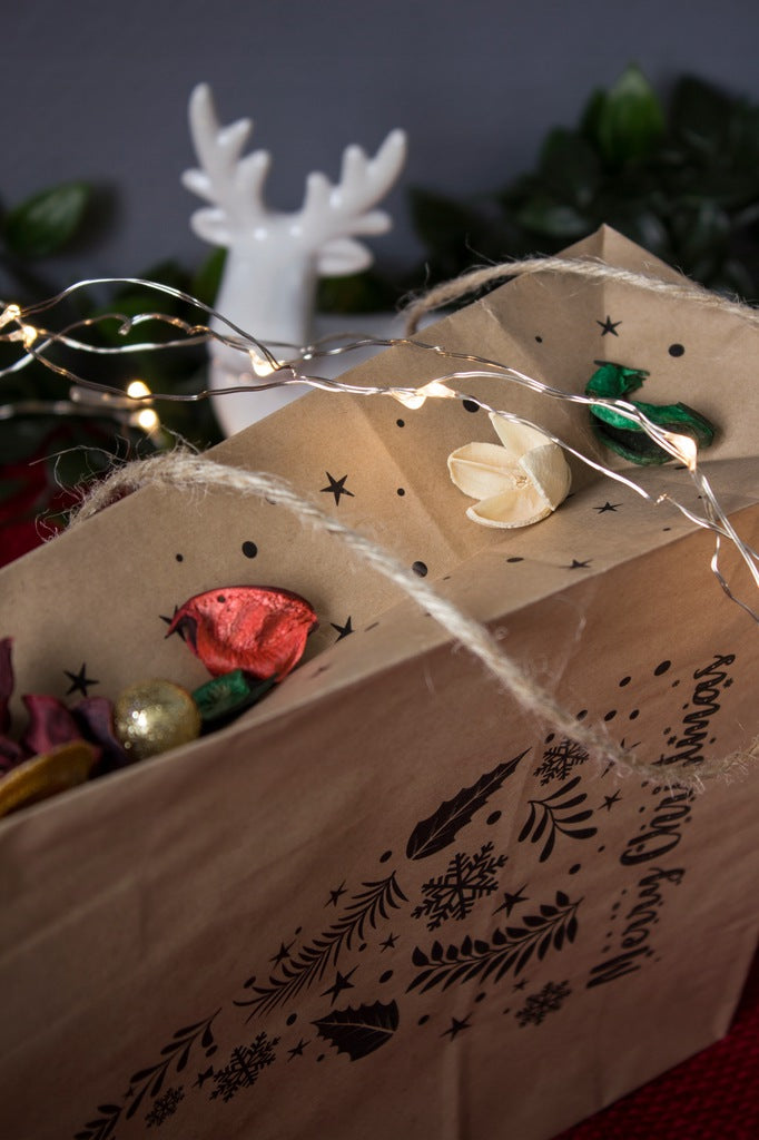 Torba papierowa świąteczna 180x80x230mm Merry Christmas Choinka