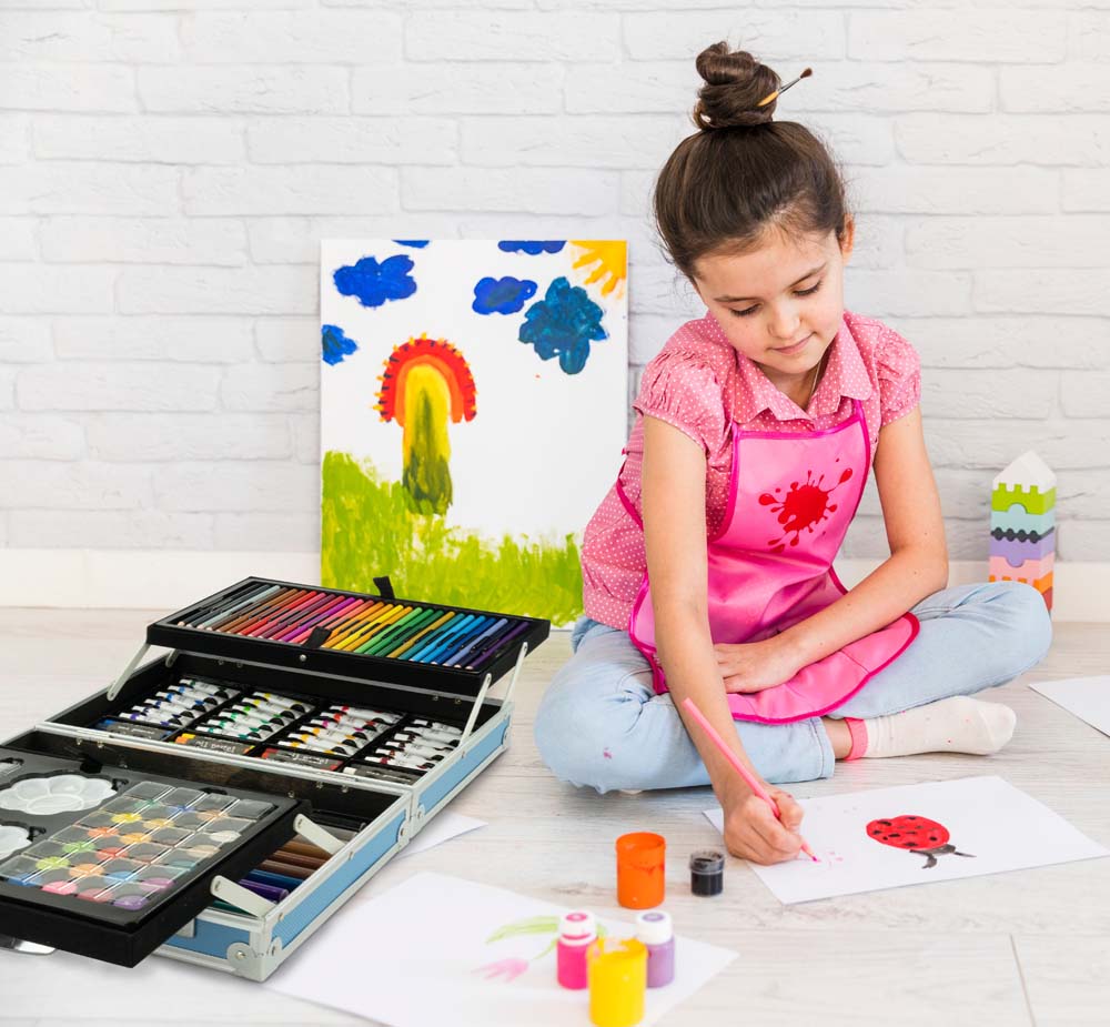 DUŻY Zestaw artystyczny Do Malowania NIEBIESKI