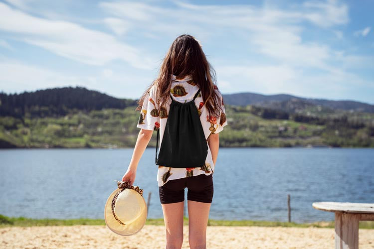 Plecak worek bawełniany Czarny 340x400mm