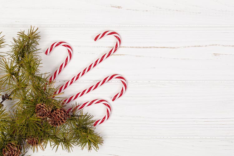 Świąteczne laski na choinkę Czerwono-białe 6 szt.